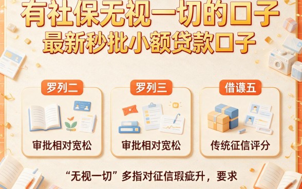 有社保无视一切的口子，罗列五个最新秒批小额贷款口子