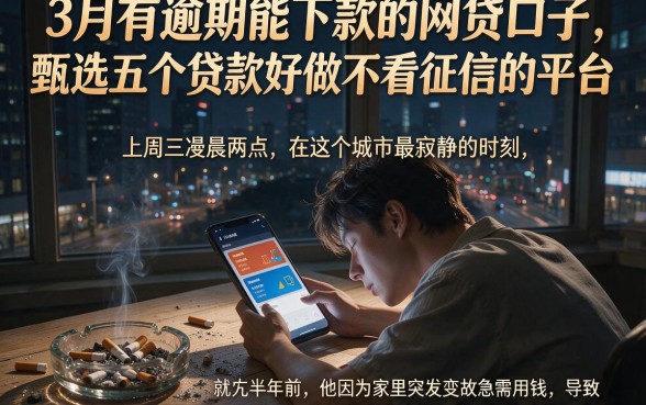 3月有逾期能下款的网贷口子，甄选五个贷款好做不看征信的平台