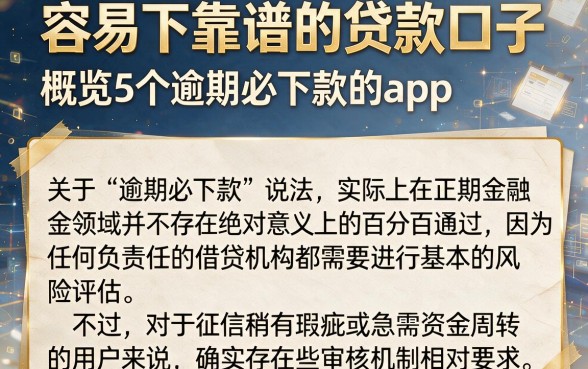 容易下靠谱的贷款口子,概览5个逾期必下款的app