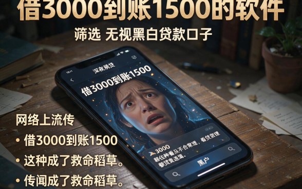 借3000到账1500的软件,筛选五个无视黑白贷款口子