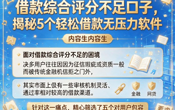 借款综合评分不足口子,揭秘5个轻松借款无压力软件