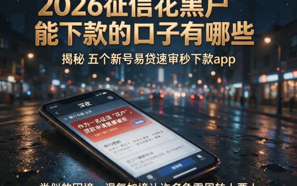 2026征信花黑户能下款的口子有哪些,揭秘五个新号易贷速审秒下款app