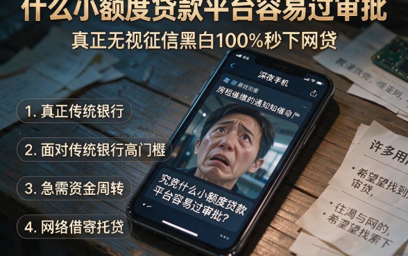 什么小额度贷款平台容易过审批,条列五个真正无视征信黑白100%秒下网贷