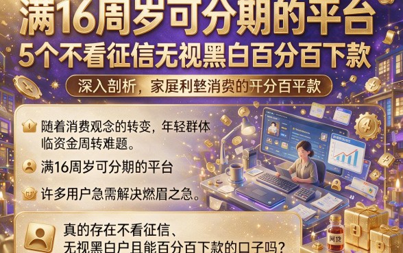 满16周岁可分期的平台,深入剖析5个不看征信无视黑白百分百下款