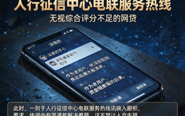 人行征信中心电联服务热线，陈列五个无视综合评分不足的网贷