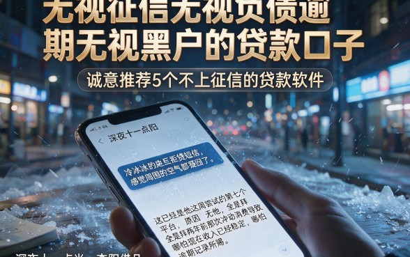 无视征信无视负债逾期无视黑户的贷款口子，诚意推荐5个不上征信的贷款软件
