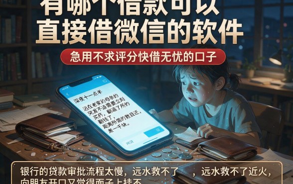 有哪个借款可以直接借微信的软件,整理五个急用不求评分快借无忧的口子