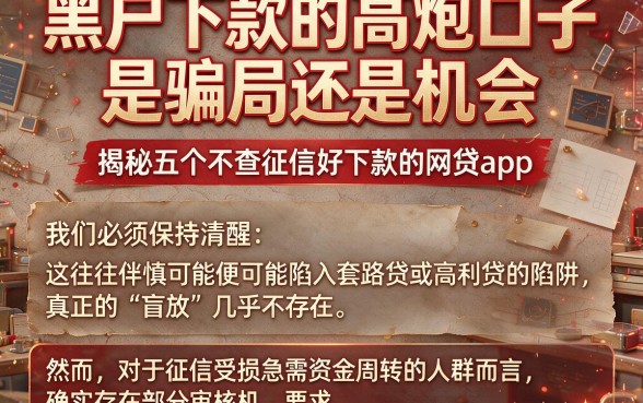 黑户下款的高炮口子是骗局还是机会,揭秘五个不查征信好下款的网贷app