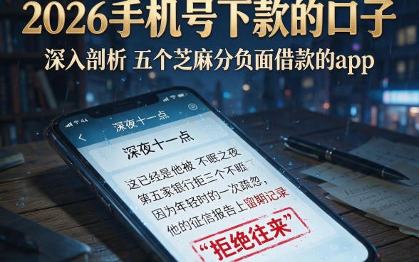 2026手机号下款的口子,深入剖析五个芝麻分负面借款的app