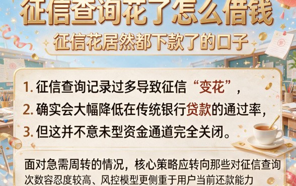 征信查询花了怎么借钱,筛选五个征信花居然都下款了的口子