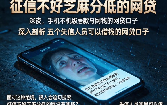 征信不好芝麻分低的网贷,深入剖析五个失信人员可以借钱的网贷口子