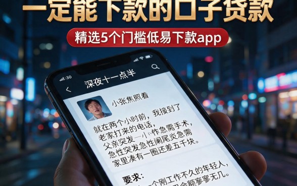 一定能下款的口子贷款,精选5个门槛低易下款app