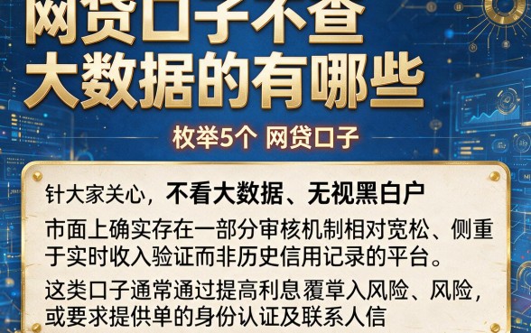网贷口子不查大数据的有哪些,枚举5个无视黑白的网贷口子