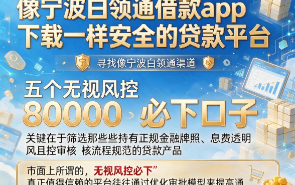 像宁波白领通借款app下载一样安全的贷款平台,揭秘五个无视风控8000必下口子