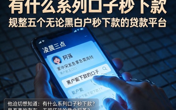 有什么系列口子秒下款,规整五个无论黑白户秒下款的贷款平台