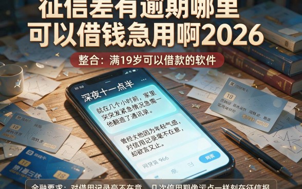 征信差有逾期哪里可以借钱急用啊2026，整合五个满19岁可以借款的软件