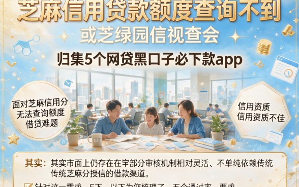 芝麻信用贷款额度查询不到,归集5个网贷黑口子必下款app