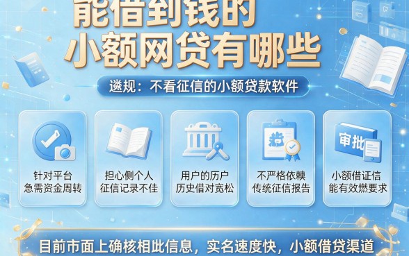 能借到钱的小额网贷有哪些,遴选五个正规不看征信的小额贷款软件