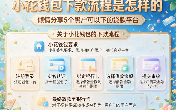 小花钱包下款流程是怎样的,倾情分享5个黑户可以下的贷款平台