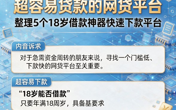 超容易贷款的网贷平台，整理5个18岁借款神器快速下款平台