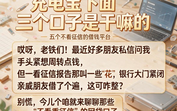 充电宝下面三个口子是干嘛的,归纳五个不看征信的借钱平台