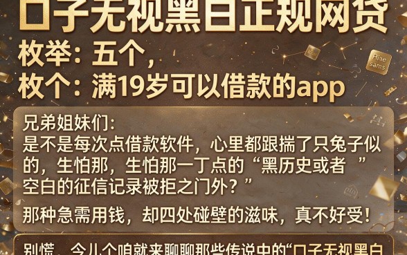 口子无视黑白正规网贷，枚举五个满19岁可以借款的app