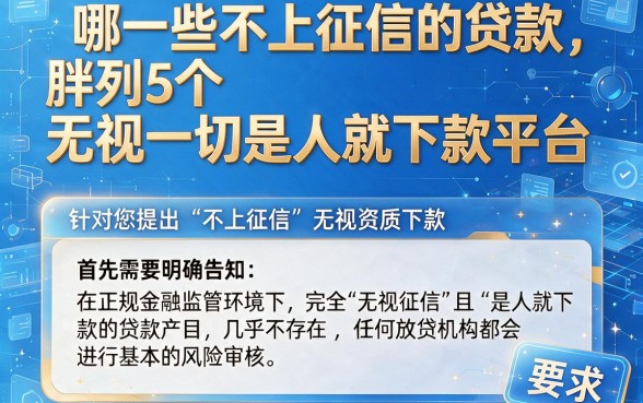 哪一些不上征信的贷款,胪列5个无视一切是人就下款平台