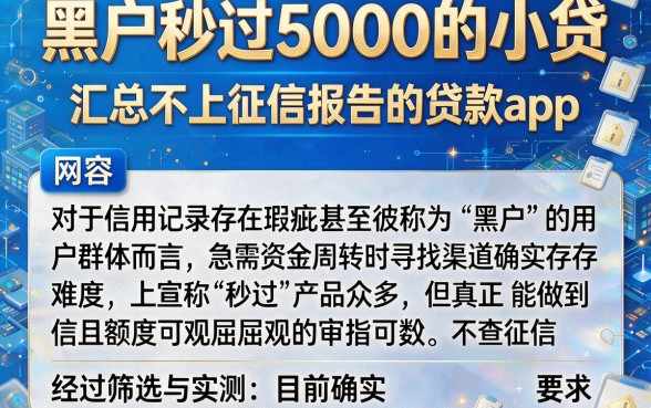 黑户秒过5000的小贷,汇总五个不上征信报告的贷款app