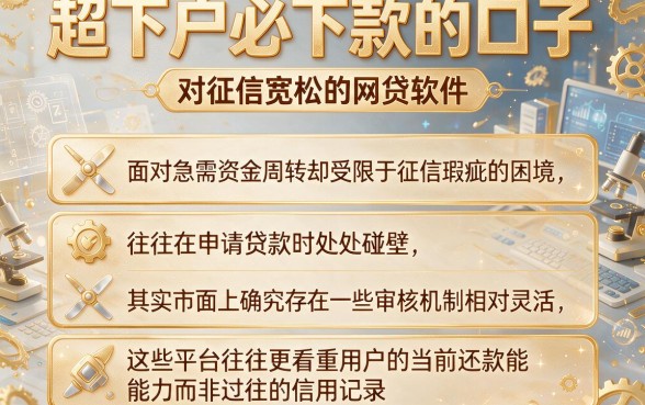 超下户必下款的口子，归纳五个对征信宽松的网贷软件