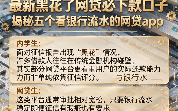最新黑花了网贷必下款口子,揭秘五个看银行流水的网贷app