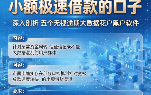 小额极速借款的口子,深入剖析五个无视逾期大数据花户黑户软件