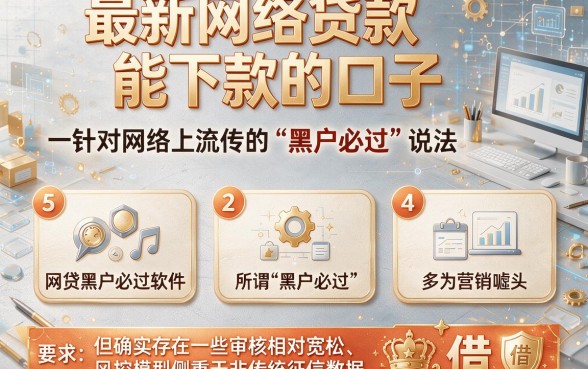 最新网络贷款能下款的口子，条列5个网贷黑户必过软件