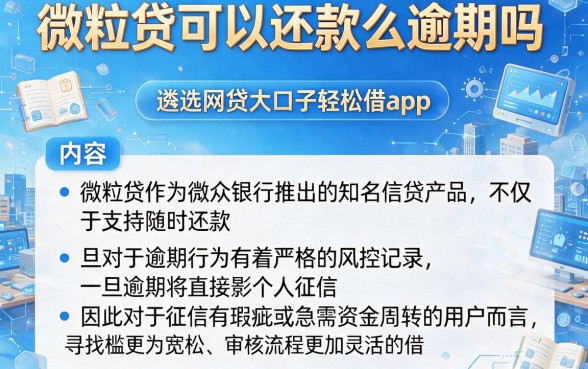 微粒贷可以还款么逾期吗,遴选五个网贷大口子轻松借app