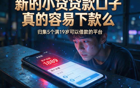 新的小贷贷款口子真的容易下款么,归集5个满19岁可以借款的平台