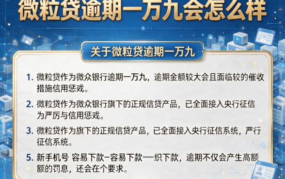 微粒贷逾期一万九会怎么样，详细阐述5个新手机号容易下款的软件