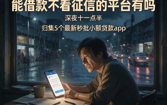 能借款不看征信的平台有吗,归集5个最新秒批小额贷款app