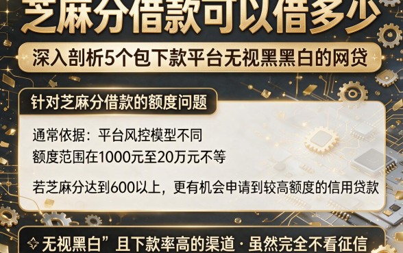 芝麻分借款可以借多少，深入剖析5个包下款平台无视黑白的网贷