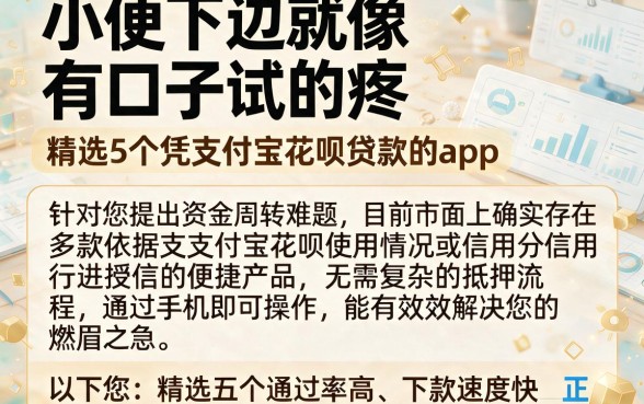 小便下边就像有口子试的疼，精选5个凭支付宝花呗贷款的app