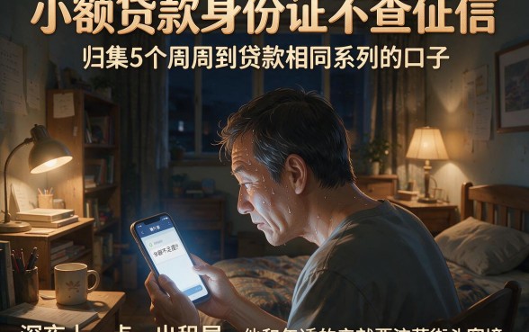 小额贷款身份证不查征信,归集5个周周到贷款相同系列的口子