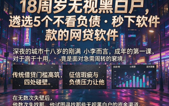 18周岁无视黑白户,遴选5个不看负债秒下款的网贷软件