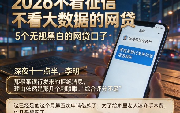 2026不看征信不看大数据的网贷，详细阐述5个无视黑白的网贷口子