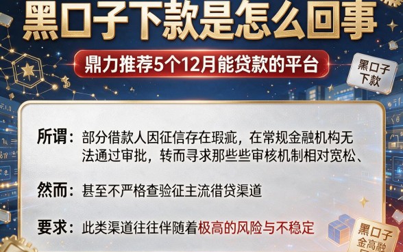 黑口子下款是怎么回事,鼎力推荐5个12月能贷款的平台