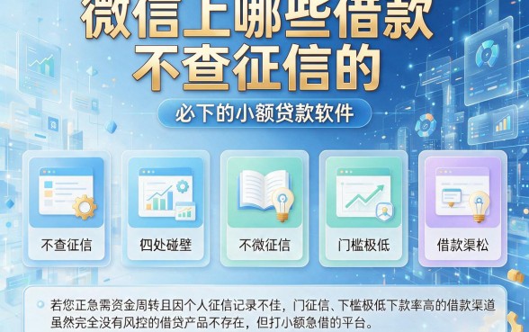 微信上哪些借款不查征信的,理出五个必下的小额贷款软件