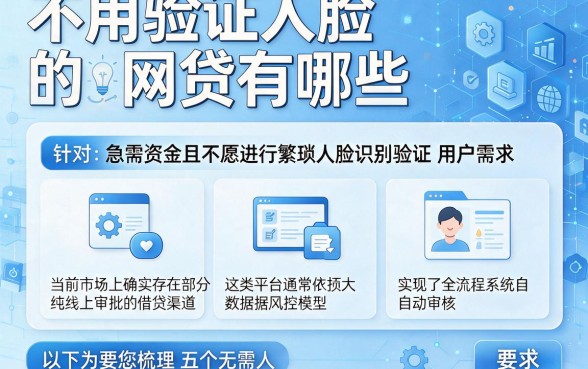 不用验证人脸的网贷有哪些,概括五个秒批无面签贷款软件