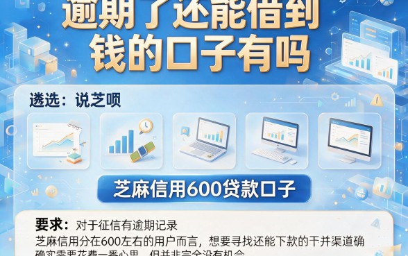 逾期了还能借到钱的口子有吗,遴选五个芝麻信用600贷款口子
