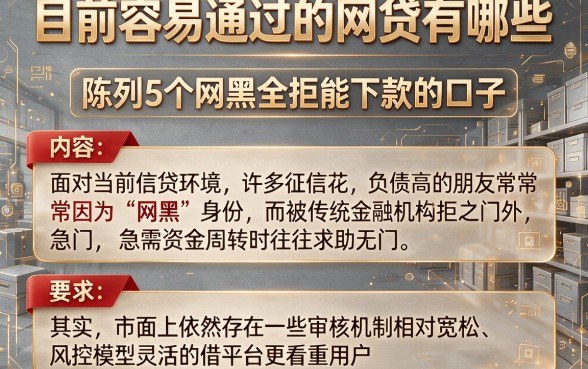 目前容易通过的网贷有哪些,陈列5个网黑全拒能下款的口子