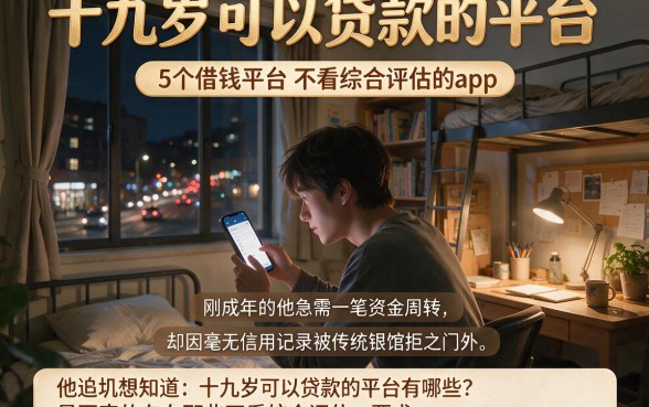 十九岁可以贷款的平台，理出五个借钱平台不看综合评估的app