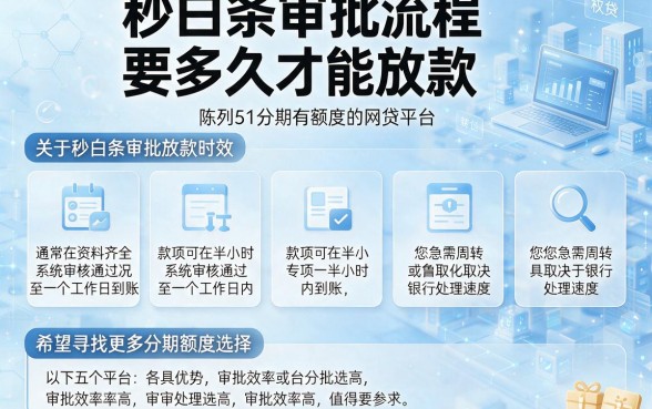 秒白条审批流程要多久才能放款,陈列5个分期有额度的网贷平台