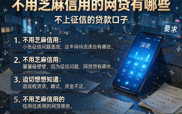 不用芝麻信用的网贷有哪些,细致阐述五个不上征信的贷款口子