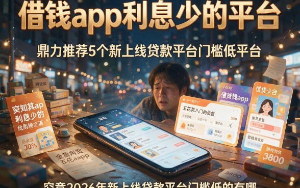 借钱app利息少的平台，鼎力推荐5个新上线贷款平台门槛低平台